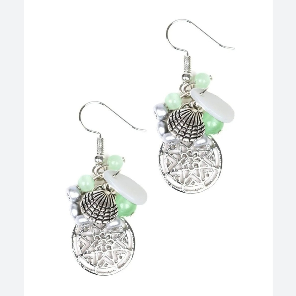 Green ocean theme paparazzi earring